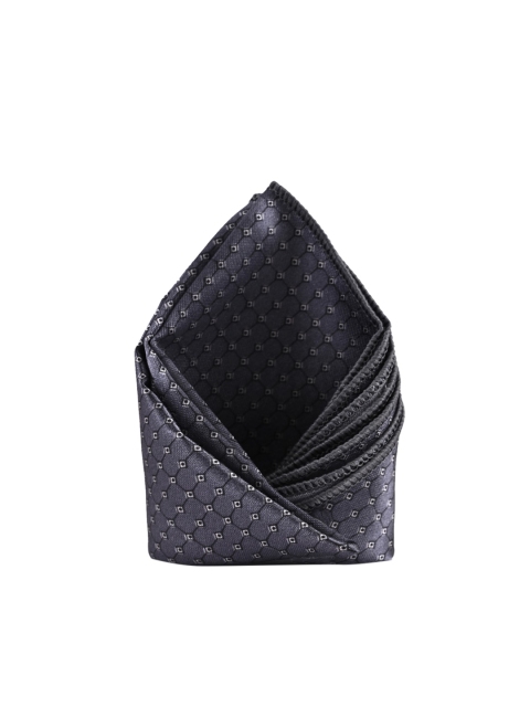 

BuckleUp Men Grey Self Design Pocket Square