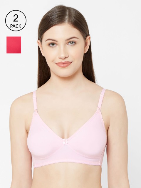 

Juliet Women Pack Of 2 Solid Non-Wired Non-Padded Everyday Bra, Pink