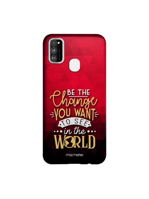 

macmerise Red & Brown Be The Change Samsung Galaxy M30S Back Case
