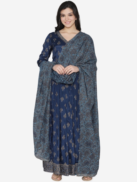 

TARA-C-TARA Women Blue Printed Maxi Dress