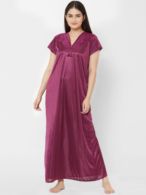 

Juliana Dream Women Purple Solid Maxi Nightdress