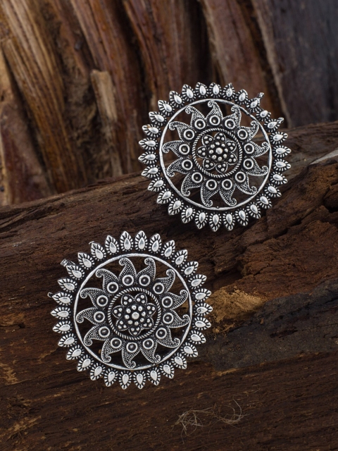 

Alankruthi Silver-Toned Contemporary Studs