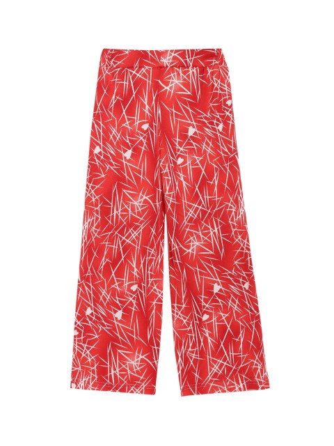 

ADIVA Girls Red & White Printed Wide Leg Palazzo