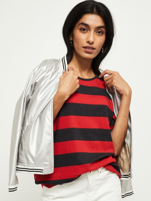 

max Women Charcoal Striped Top