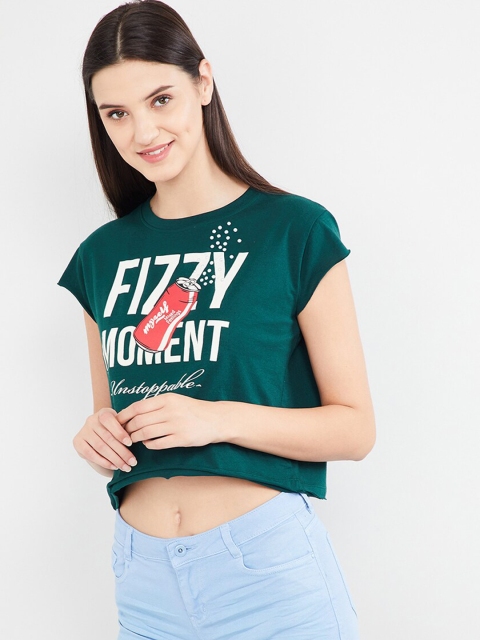 

max Women Green Printed Boxy Top