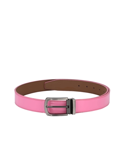 

Calvadoss Men Pink & Silver-Toned Solid Sustainable Belt