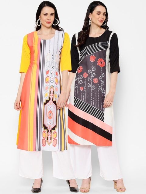 

7Threads Women Multicoloured Printed Straight Kurta, Multi