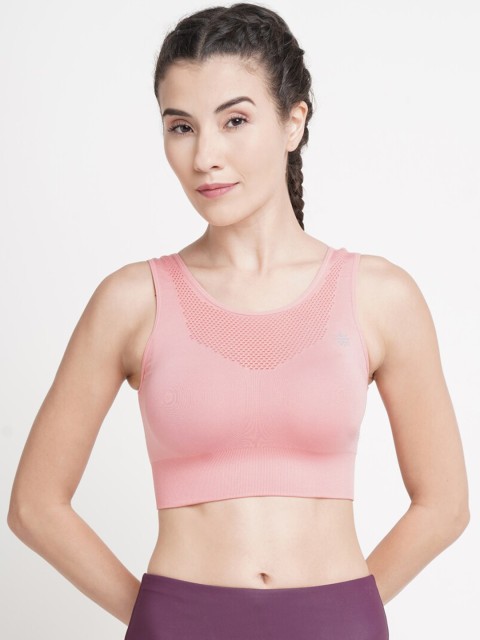 

Cultsport Women Pink Self Design Non-Wired Non-Padded Seamless Eva Sports Bra 504091