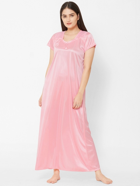 

Juliana Dream Women Pink Solid Maxi Nightdress