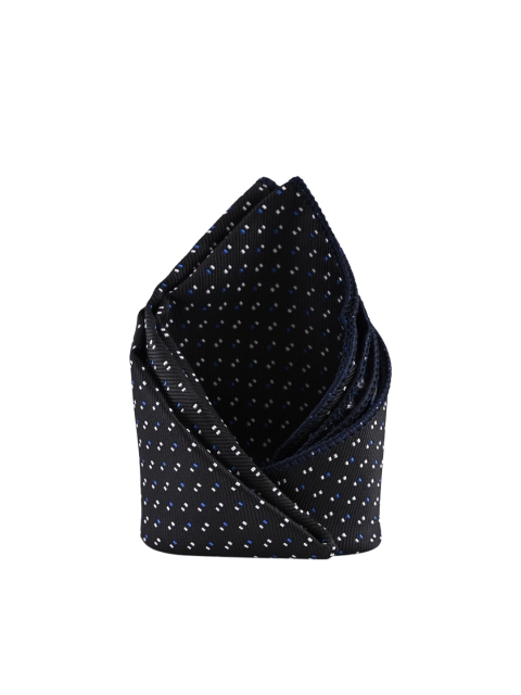 

BuckleUp Men Black & White Self Design Pocket Square