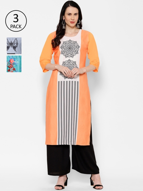 

7Threads Women Multicoloured Printed A-Line Kurta, Multi