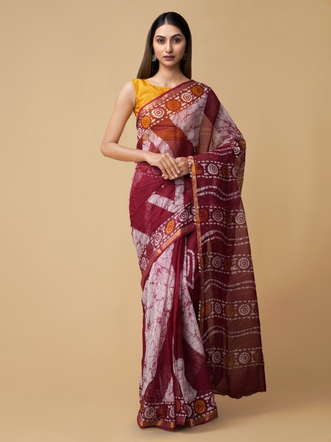 

Unnati Silks Red Pure Cotton Printed Kota Saree