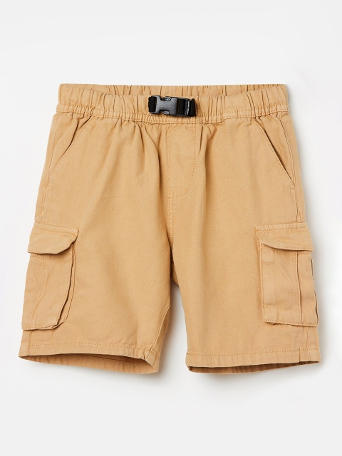 

Bossini Boys Beige Solid Regular Fit Cargo Shorts