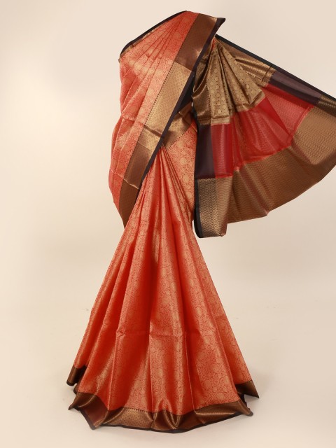 

Pothys Orange Woven Design Cotton Blend Saree