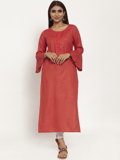 

Kiaasa Women Pink Solid A-Line Kurta