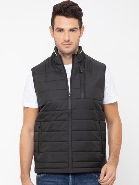

Globus Men Black Solid Padded Jacket