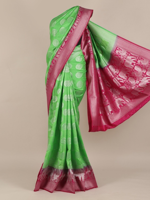 

Pothys Green Woven Design Jute Silk Saree