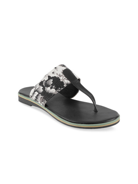 

Metro Women Black Printed T-Strap Flats