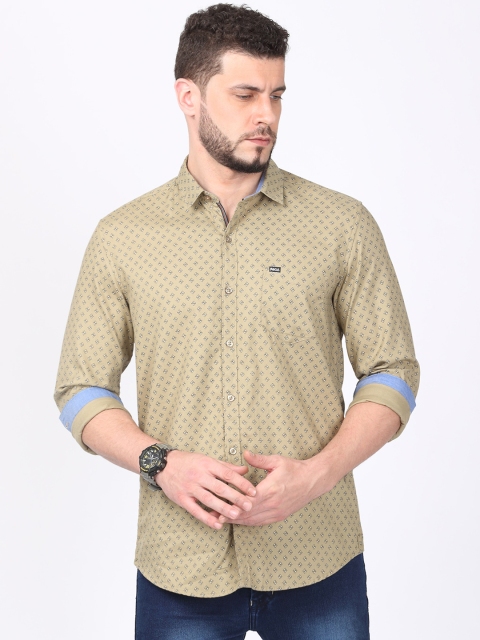 

FOGA Men Khaki Regular Fit Printed Casual Shirt
