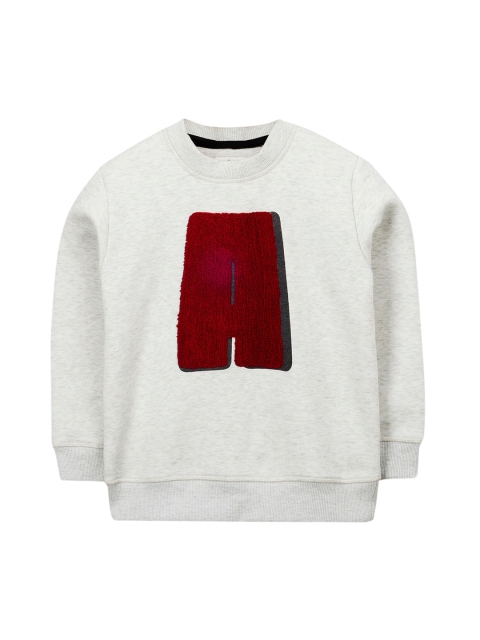 

Cherry Crumble Boys Grey Embroidered Sweatshirt
