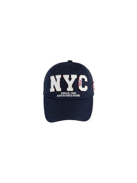 

iSWEVEN Unisex Navy Blue & White Solid Adjustable Snapback Cap