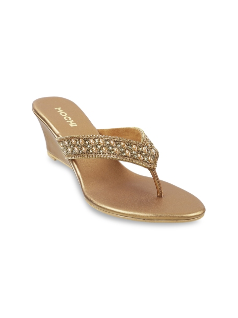 

Mochi Women Bronze-Toned Embellished Sandals