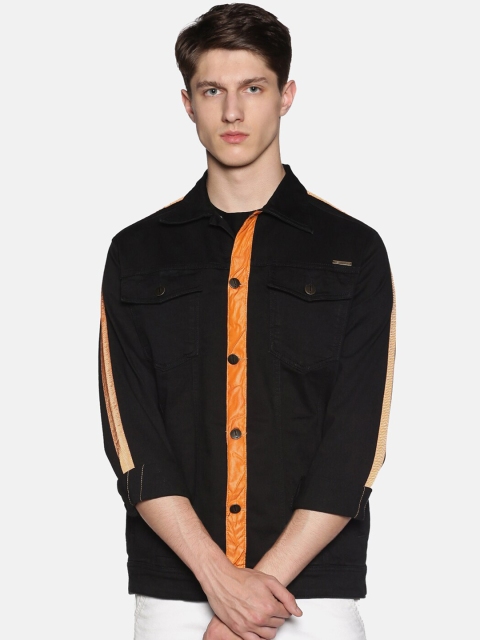 

IMPACKT Men Black Striped Denim Jacket