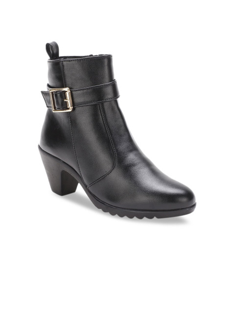 

Bruno Manetti Women Black Solid Heeled Boots