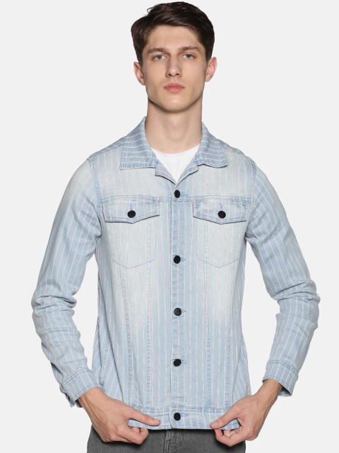 

KULTPRIT Men Blue Colourblocked Denim Jacket