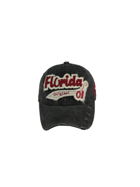 iSWEVEN Unisex Black & White Embroidered Snapback Cap