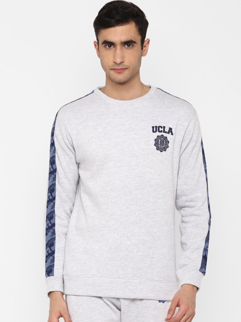 

UCLA Men Grey Melange Solid Sweatshirt