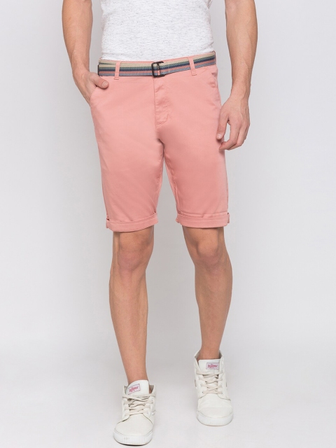 

Globus Men Peach-Coloured Solid Regular Fit Chino Shorts