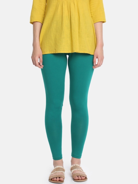 

Dollar Missy Women Green Solid Ankle-Length Leggings