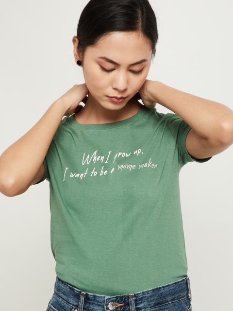 

max Women Green Printed Top