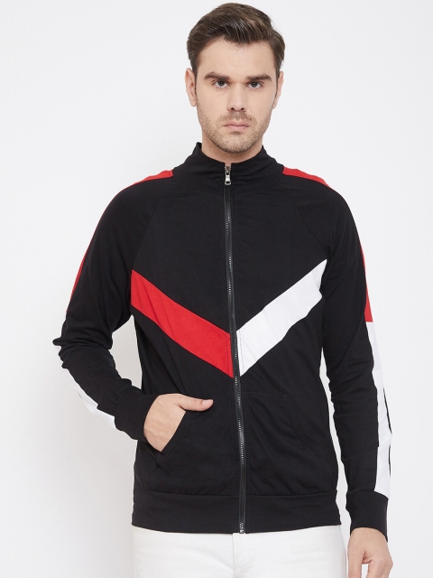 

CHROME & CORAL Men Black Printed Bomber