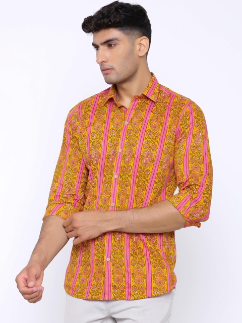 

Tistabene Men Pink Comfort Slim Fit Striped Casual Shirt