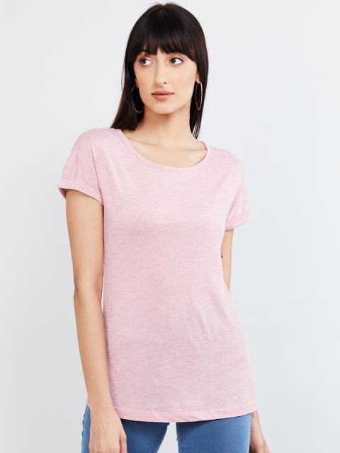 

max Women Pink Striped Top