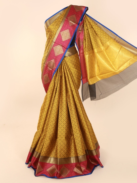 

Pothys Mustard Yellow Woven Design Cotton Blend Saree