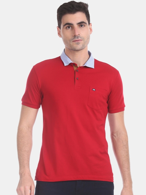 

Arrow Sport Men Red Solid Polo Collar Pure Cotton T-shirt