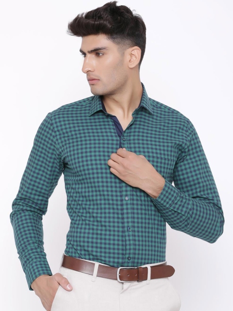 

Tistabene Men Green Slim Fit Checked Formal Shirt