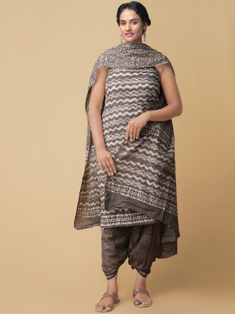 

Unnati Silks Grey Pure Cotton Unstitched Dress Material