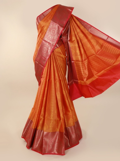 

Pothys Orange & Pink Cotton Blend Woven Design Saree