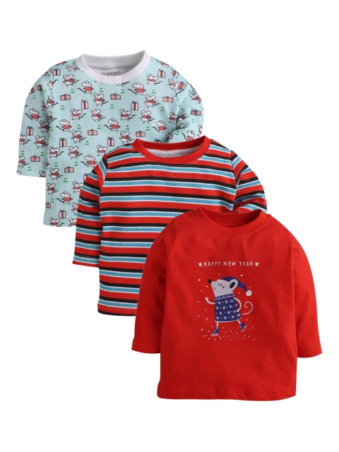 

BUMZEE Unisex Kids Red Printed Round Neck T-shirt