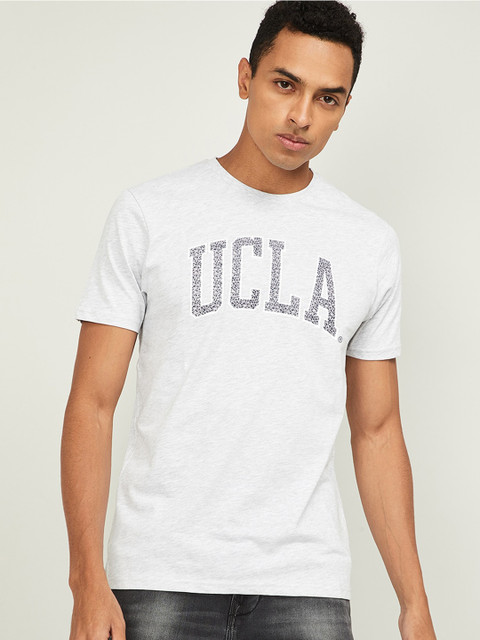 

UCLA Men White Printed Round Neck T-shirt