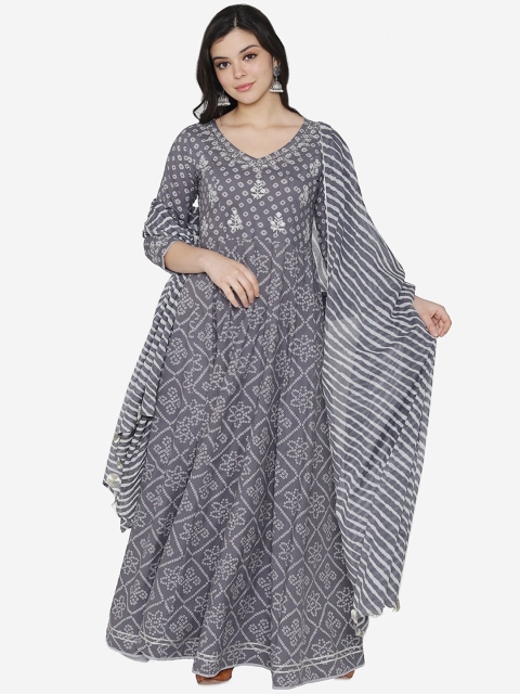 

TARA-C-TARA Women Grey Printed Maxi Dress