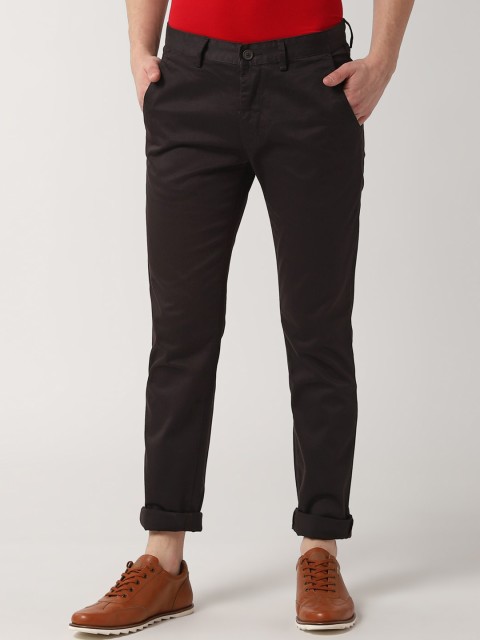 

Peter England Casuals Men Brown Slim Fit Solid Regular Trousers