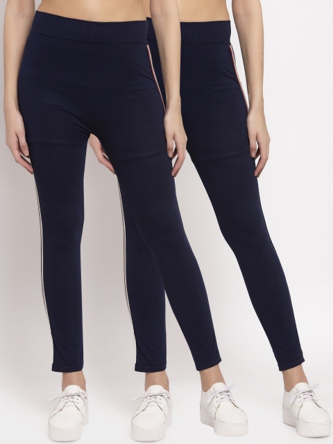 

KLOTTHE Women Pack Of 2 Navy Blue Solid Skinny-Fit Jeggings