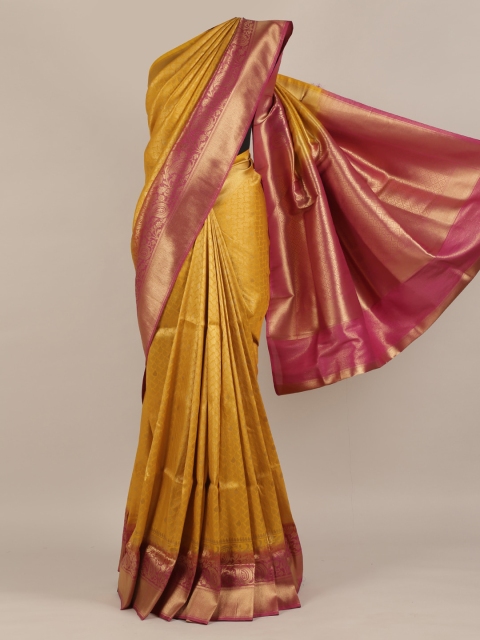 

Pothys Yellow Woven Design Jute Silk Saree