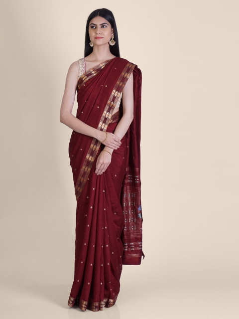 

Hastakala Brown Woven Design Pure Georgette Saree