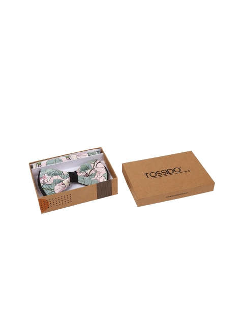 

Tossido Men Green & Pink Floral Printed Accessories Gift Set